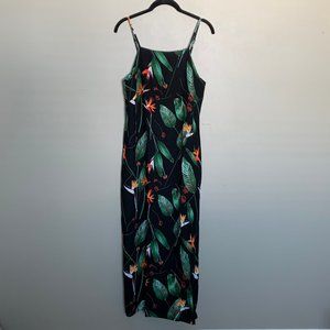 Dalia tropical maxi tank dress with slit